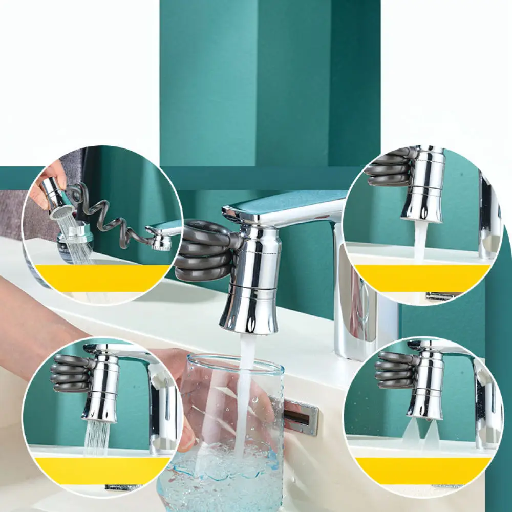 Kitchen Faucet Extension Sprayer Head 360 Rotation Pull Out Aerator Anti Splash Nozzle Sink Basin Faucet Filter Tool
