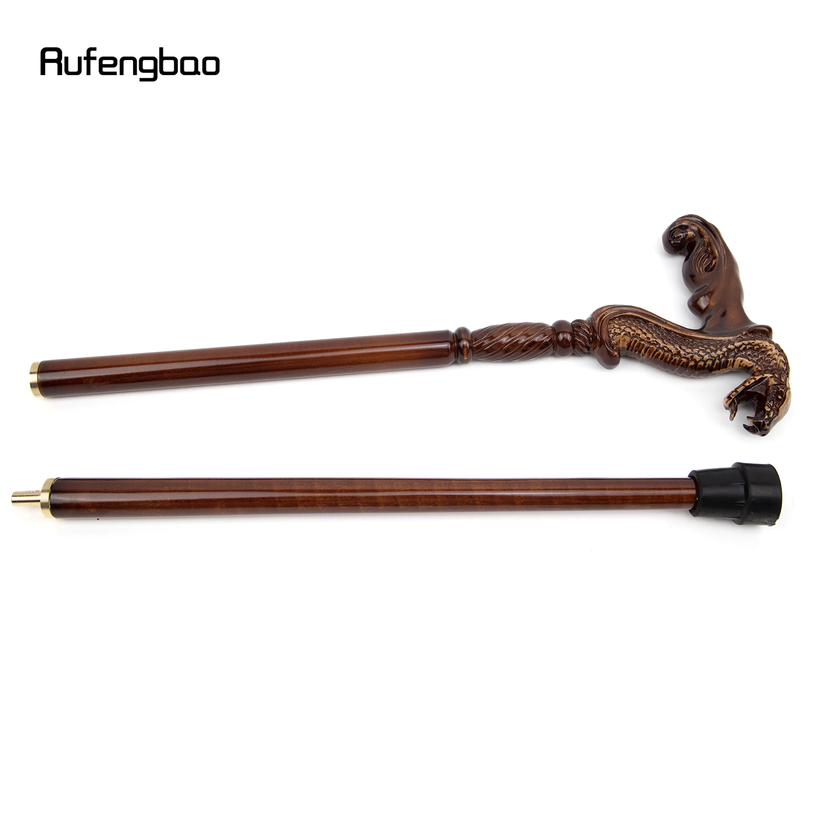 Cobra Snake Brown Wood Fashion Walking Stick decorativo Cospaly Party Wood Walking Cane Halloween Mace Wand Crosier 93cm