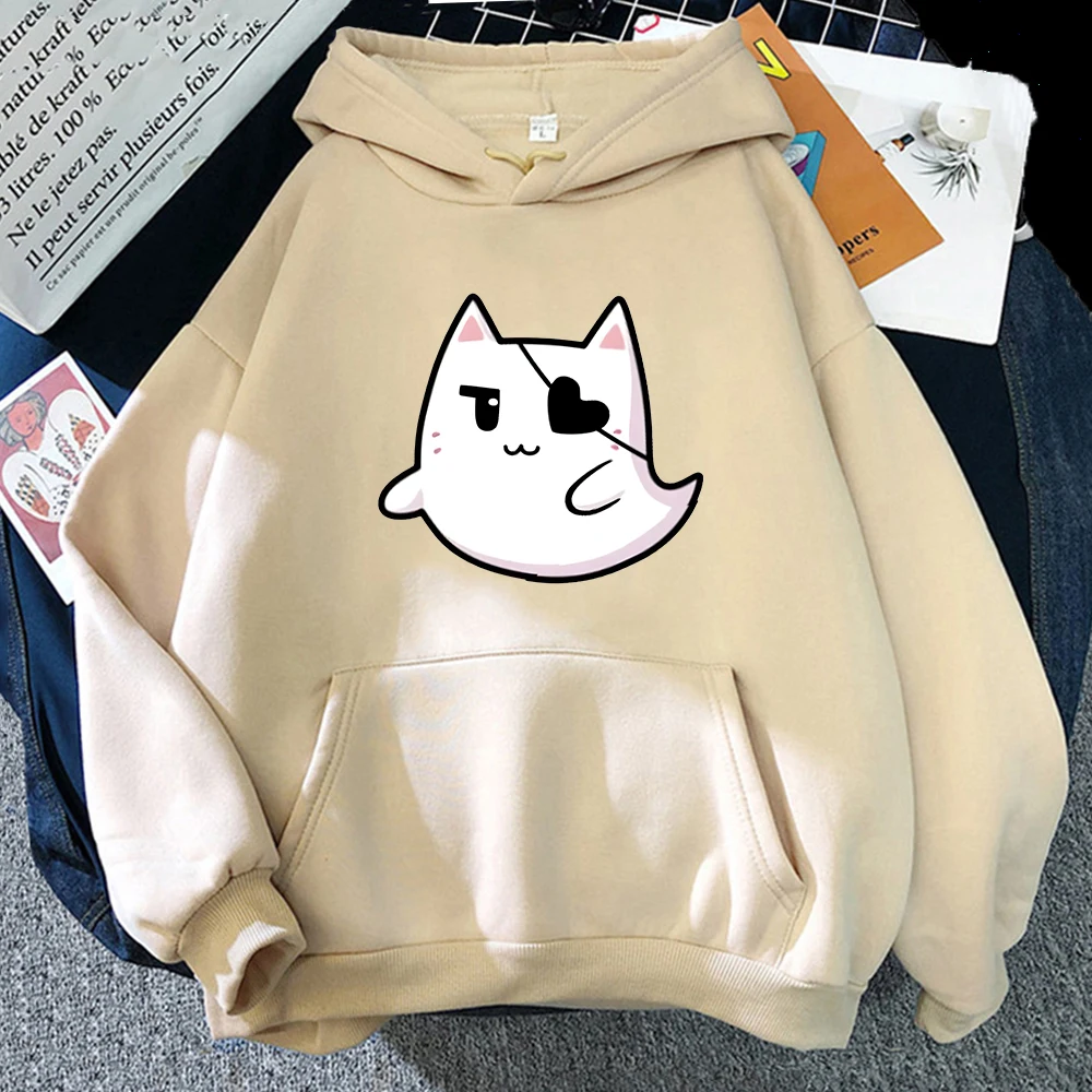 Nyanners-Sudadera gótica de Mascota para mujer, con capucha de ropa de calle Hololive, Tops Punk informales Vintage Moletom Ulzzang, de manga larga