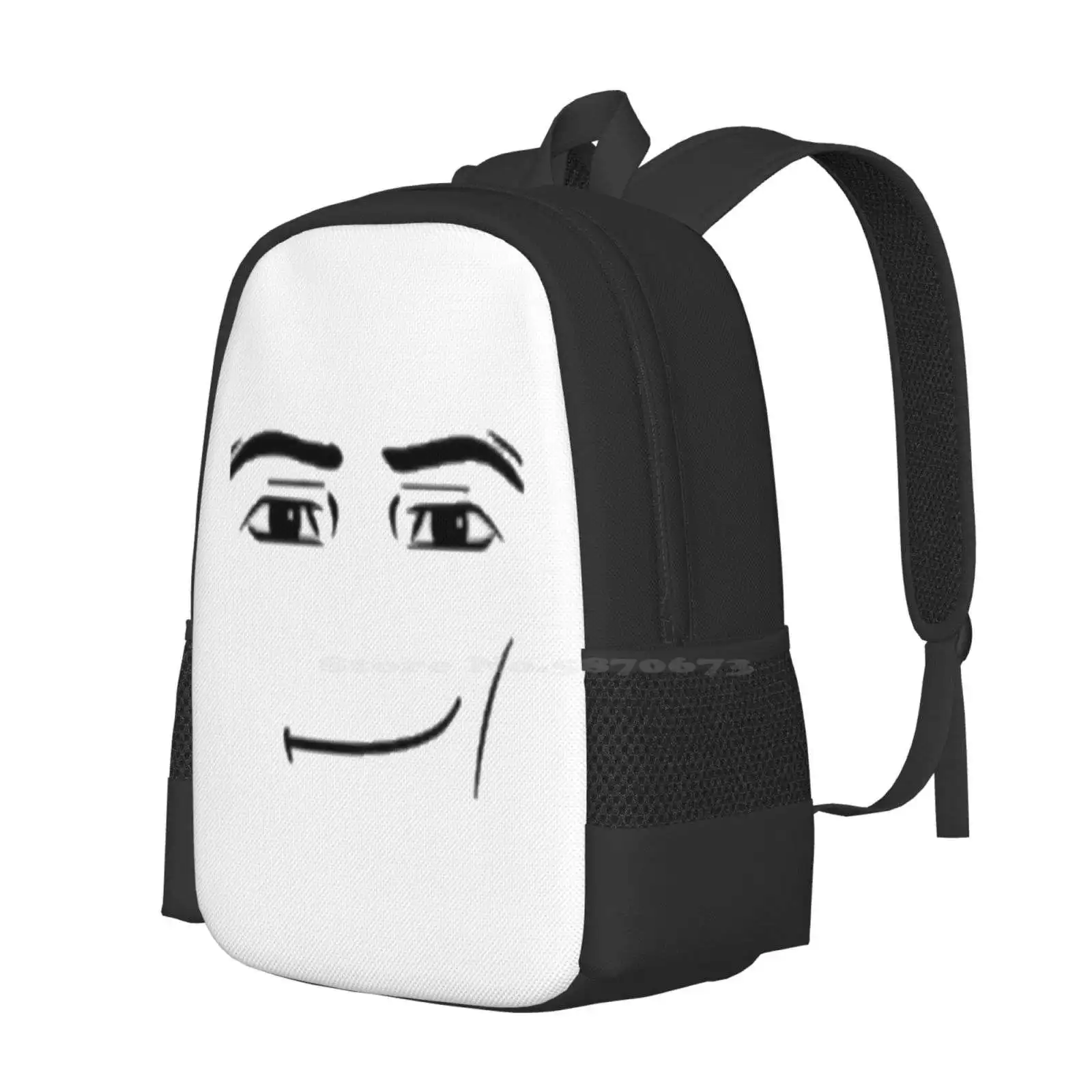 Morral con cara sonriente para estudiantes, bolsa de viaje para ordenador portátil, divertida, por defecto