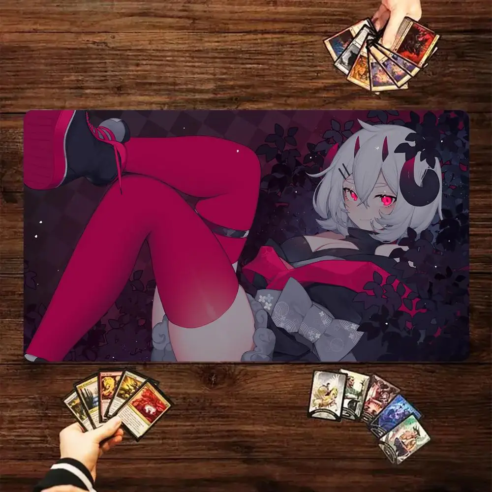 

Anime Girl Theme MTG Playmat Magic Card Battle Mat 35X60CM Desk mat tapete magic mtg Non-Slip Durable Stitched Edge magic mat