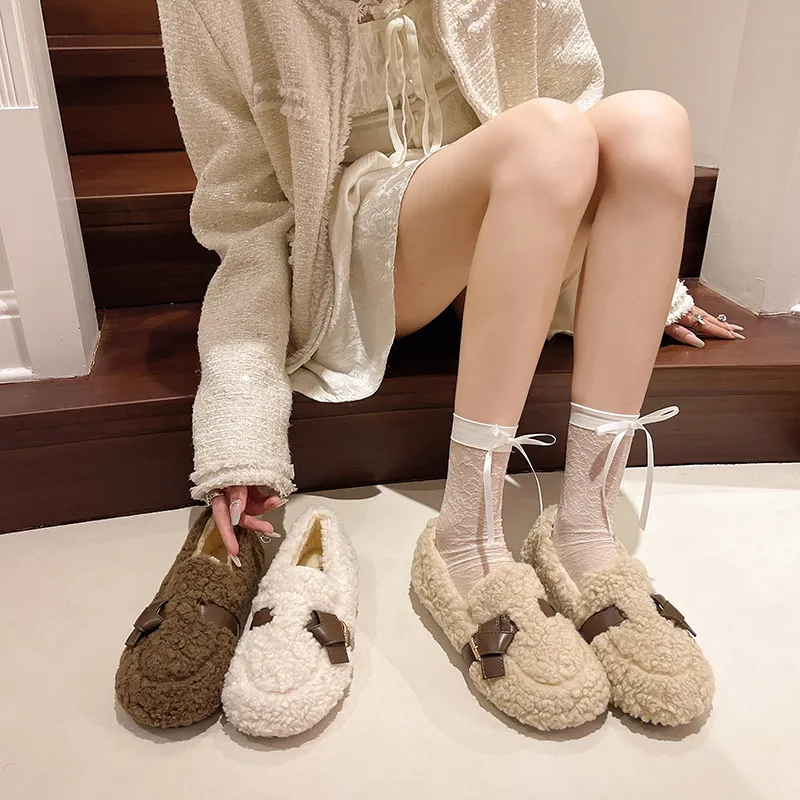 Casual ผู้หญิงรองเท้า SLIP-ON หญิงรองเท้าฤดูใบไม้ร่วง SLIP บน MOCCASIN ชุดใหม่ฤดูหนาวฤดูใบไม้ร่วงแบนฤดูหนาวรองเท้าผู้หญิงสบายๆหญิง Sn