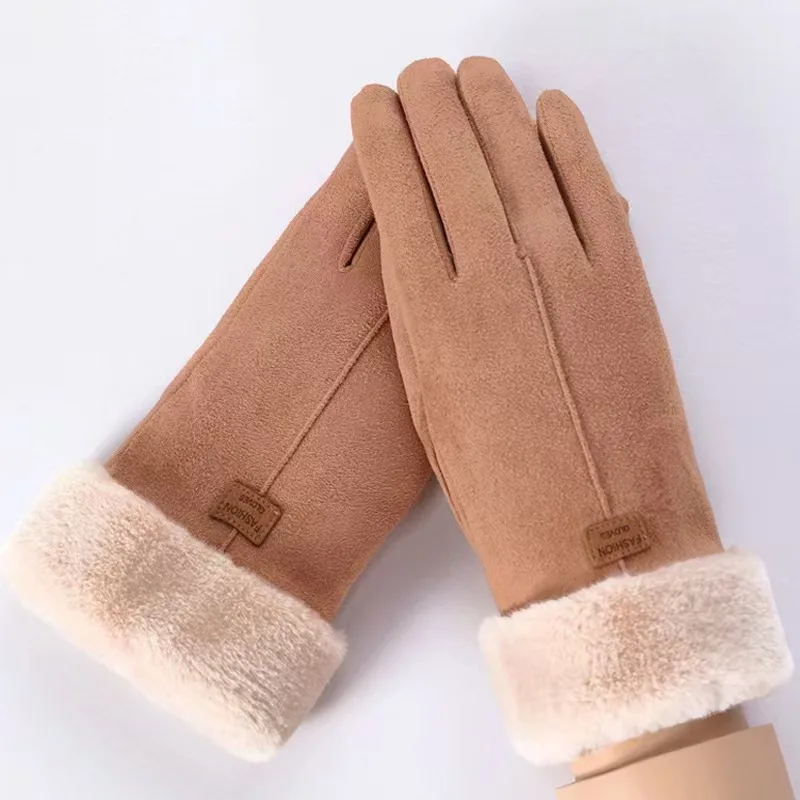 Women Winter Thick Warm Touchscreen Gloves, Thermal Windproof Outdoor Cycling Gloves, Stylish Practical for Daily Commuting