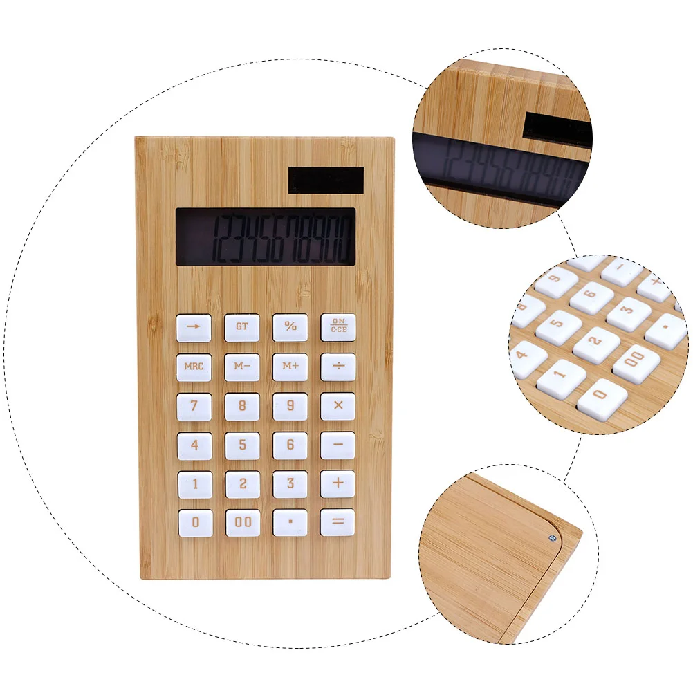 Simplify Calculator Solar Calculation Aids Simple Mini Pocket Size Bamboo Student