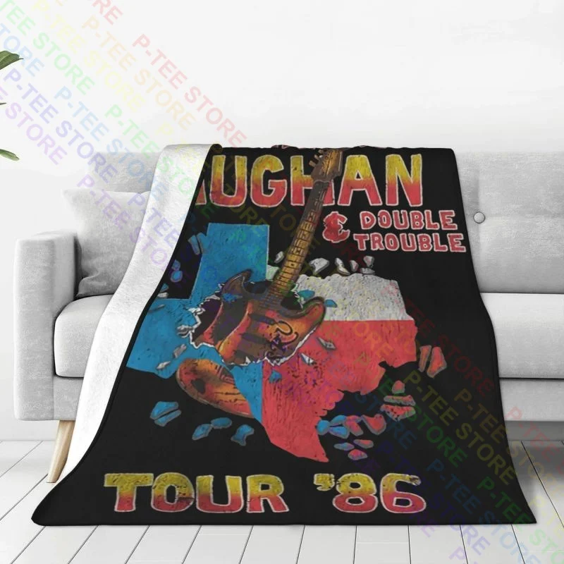 Stevie Ray Vaughan Tour 86 Double Trouble Rock Music Srv0023 Blanket Thicken New Style Sofa Dedicated