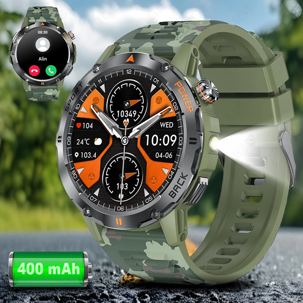

LIGE Smart Watch Men's Watch Sports Weather Music Compass Flashlight 400mAh Battery Bluetooth Call Waterproof Durable Smartwatch