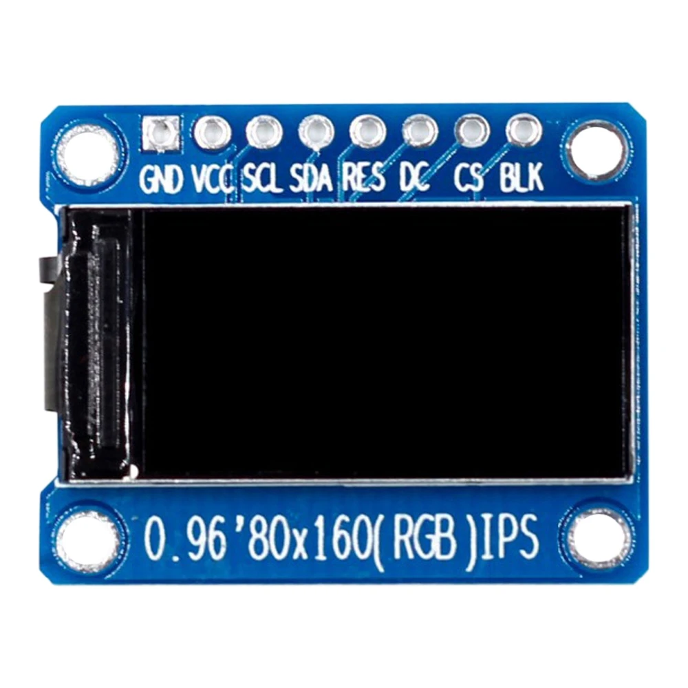 IPS RGB Display 0.96 Inch 7P SPI HD 65K Full Color LCD Module ST7735 Drive IC 80X160 (Not OLED)-Sunrise