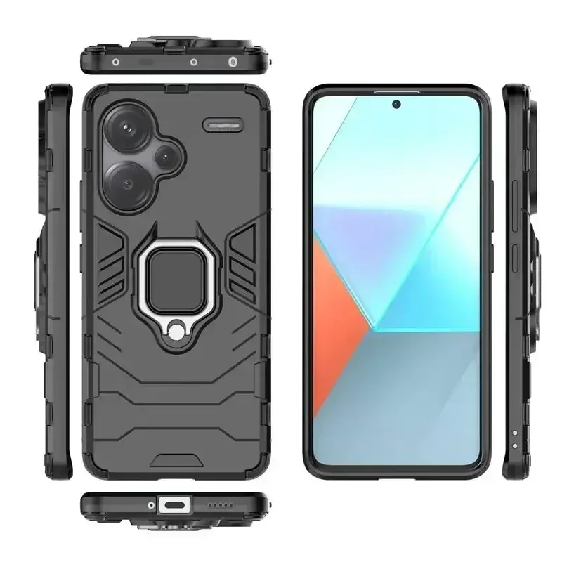 Funda a prueba de golpes para Xiaomi Redmi Note 13 Pro 5G, carcasa con soporte de anillo magnético, funda trasera para Redmi Note 13 Pro + Plus