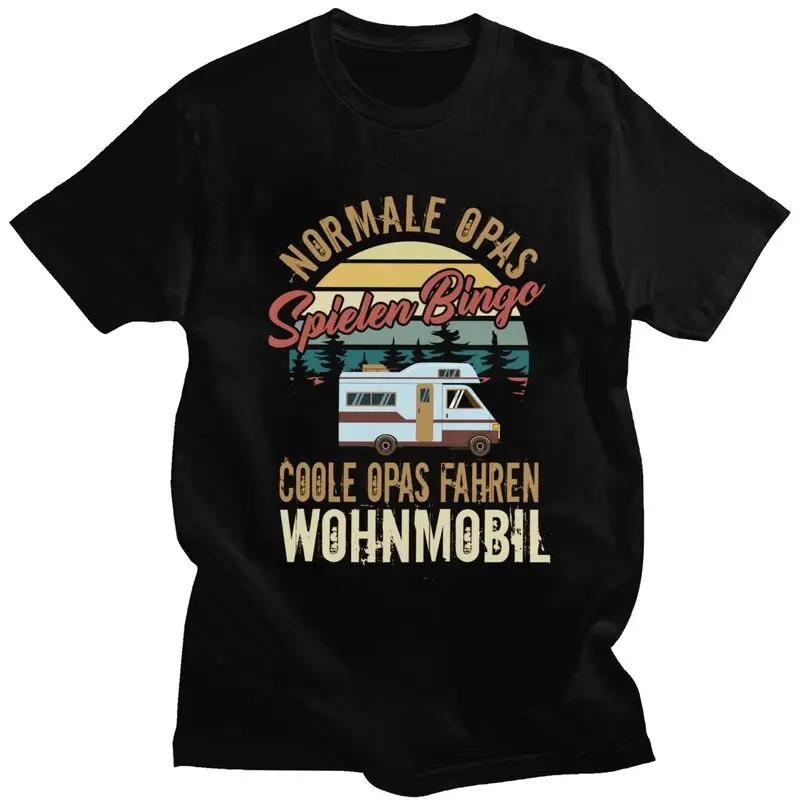 Custom Fashion Vintage Grandpas Drive Motorhomes T Shirt Men Campers Camping Tee Pure Cotton Oversized Tshirts Merch