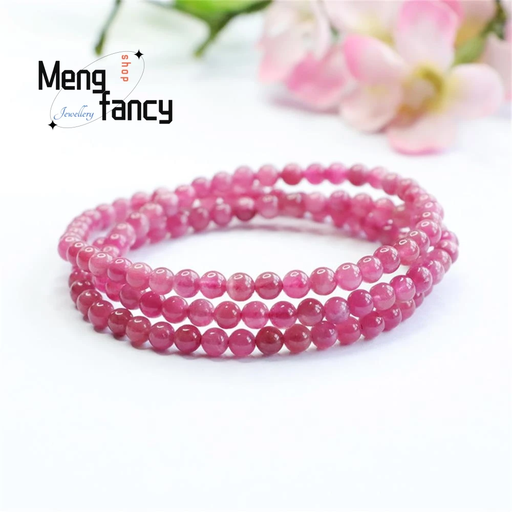 Pulsera de turmalina Natural, brazalete elegante y Simple de alta calidad, cristal rojo completo brasileño, joyería de moda Popular