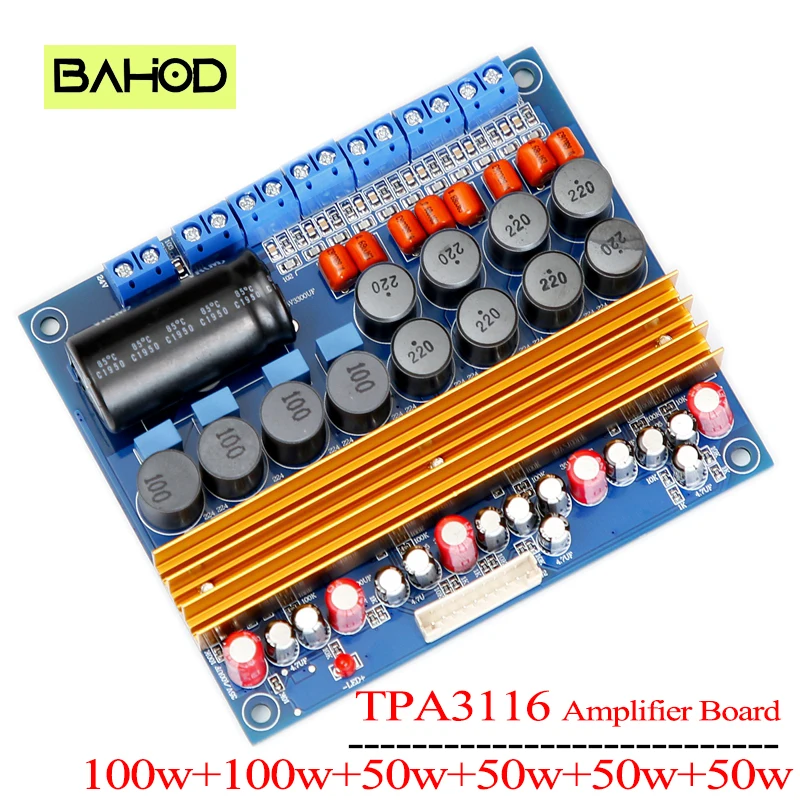 

BAHOD TPA3116 Audio Amplifier Board 100W+100W+4*50W 5.1 Channel Class D Digital Amplifier Board