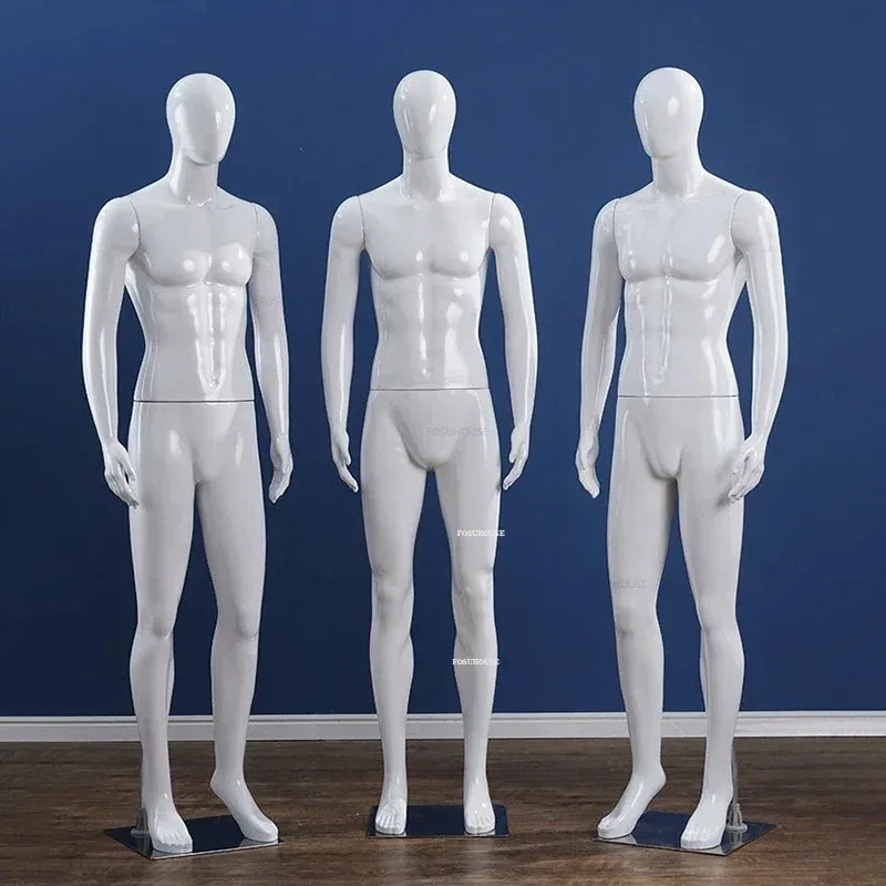 

ABS White Full Body Male Mannequin Simple Modern Dummy Doll Men's Clothing Mannequins Window Display Stand Store with Base Model