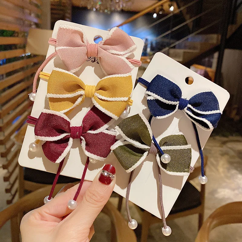 

French cloth bow at large princess hair circle super fairy Mori system hair rope small fragrant wind head rope small leather ban