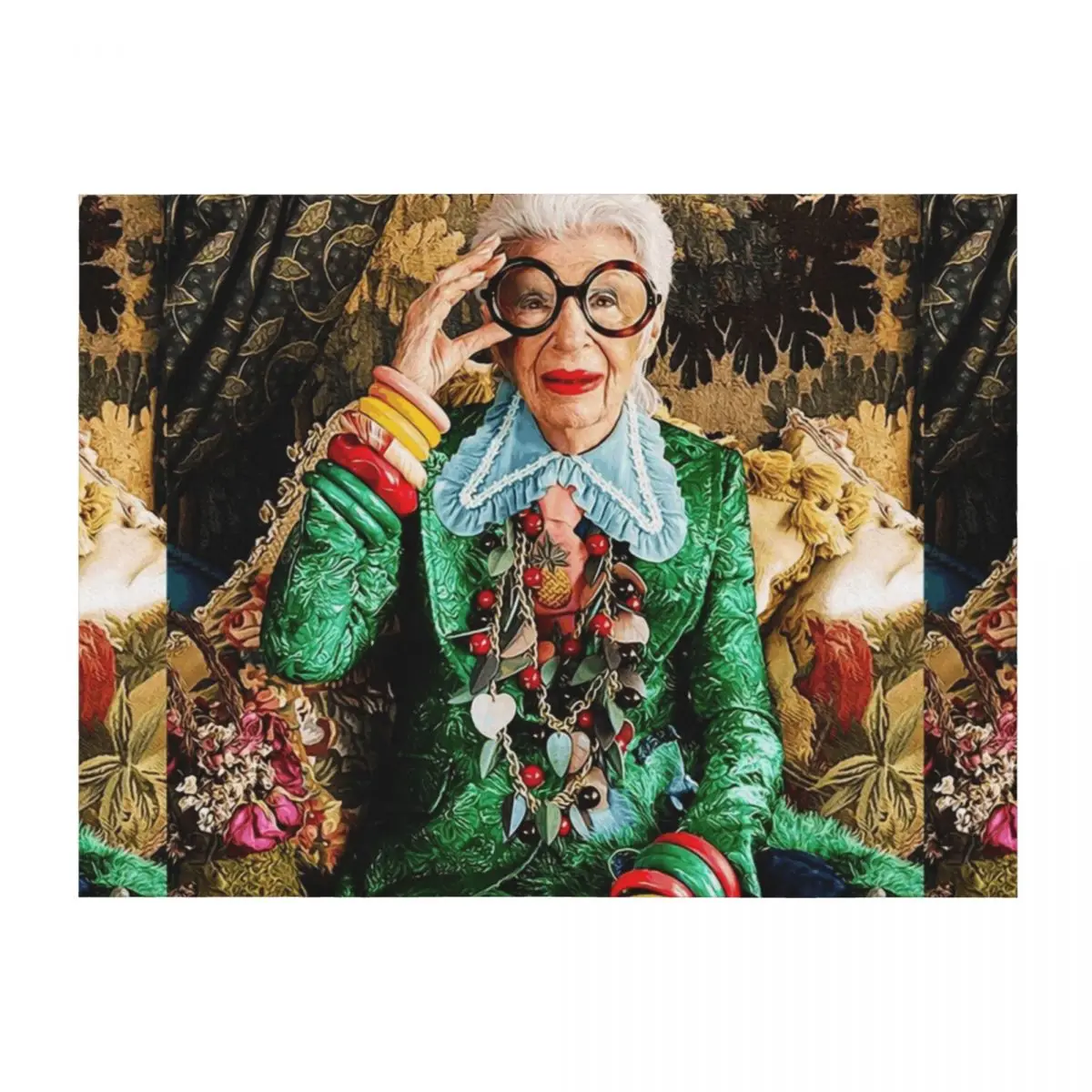 

Iris Apfel Throw Blanket Hairys Tourist heavy to sleep Warm Blankets