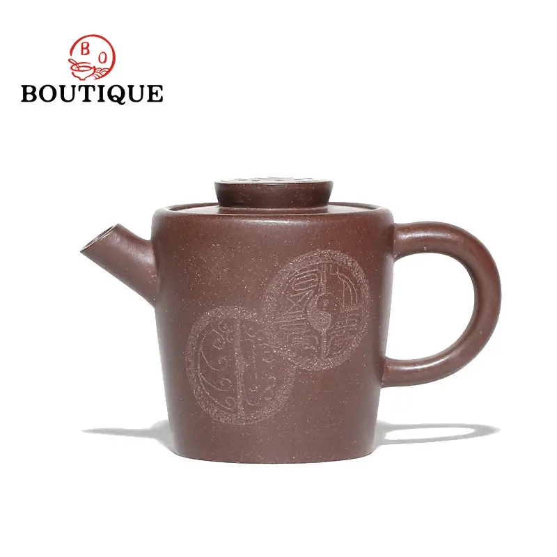 

140ML Exquisite Yixing Purple Sands Tea Pot Handmade Scribing Purple Jade Gold Sand Zisha Pot Tea Making Pot Kung Fu Taeset Gift