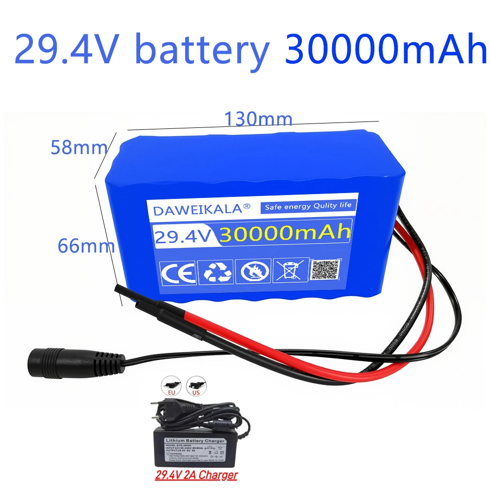 100 % Original 24 V 7S3P 30 Ah 18650 Lithium-Batterie, 4000+ Zyklen, wiederaufladbare Batterie für 29 V Bohrmaschine, elektrischer Rollstuhl, E-Spielzeugauto