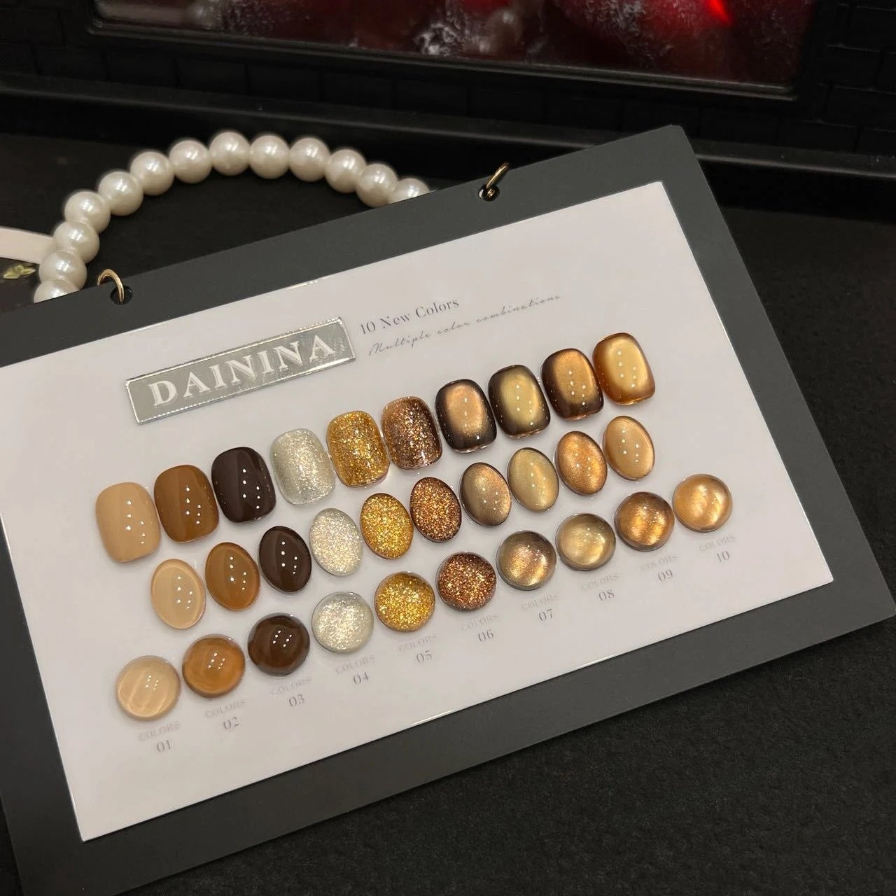 جديد الزجاج حبة البني الأحمر القط العين بلون بريق جيل للأظافر مزيج شبه مزاجه المغناطيس القط العين هلام الورنيش مانيكير #1