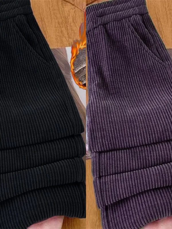 Thickened Fleece Corduroy Wide Leg Pants Women's High Waist Drape Loose Slimming Casual Thick Straight Leg Trousers