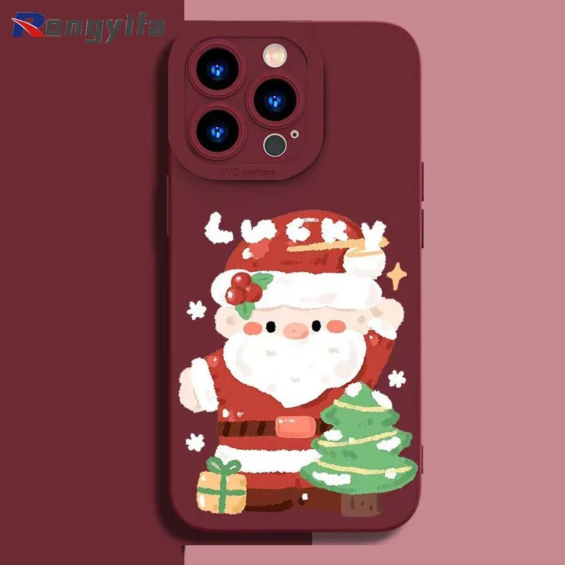 ل Vivo IQOO Z9 Z8 Z8X 12 11 10 9 8 5 Pro 11s 7 5G 4G جراب هاتف الكرتون سانتا كلوز عيد الميلاد غطاء ناعم