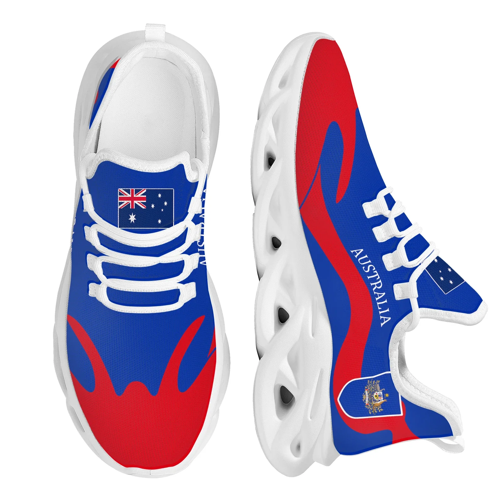 

Australia Flag Printed Kangaroo Emu National Emblem Design Breathable Platform Flats Comfortable Mesh Sneakers