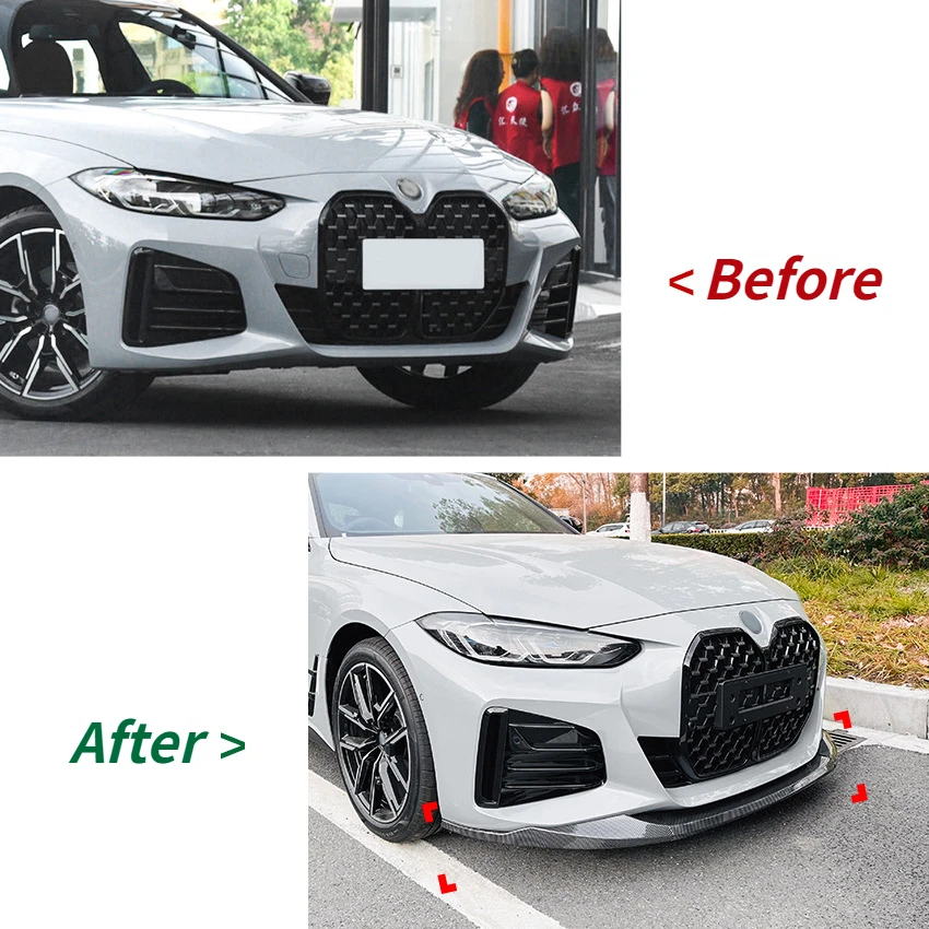 Front Bumper Splitter Lip Diffuser For BMW 4 Series G24 G26 420i 430i i4 M50 M Sport Gran Coupe 4Doors G22 G23 M440i 2020-2024
