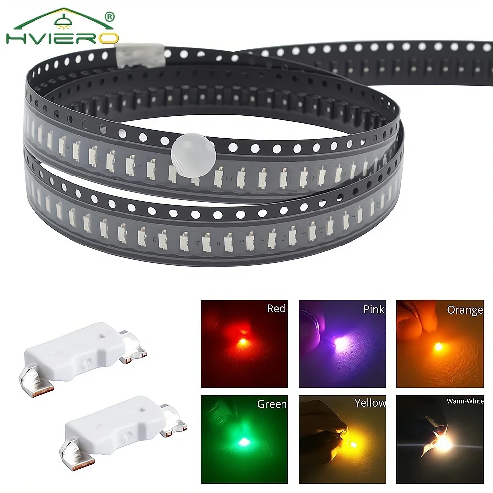 SMD-diodo emisor de luz, lámpara LED brillante de 100 piezas, 335, SMD, blanco, amarillo, rosa, naranja, rojo, verde, azul y púrpura