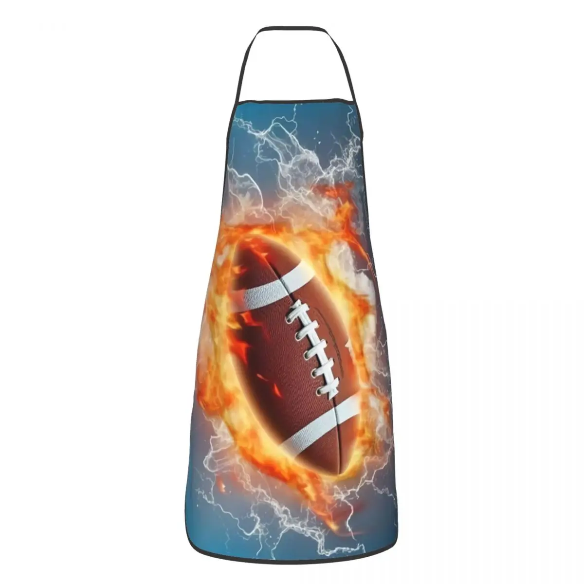 Custom Unisex Football Kitchen Chef Cooking Baking Apron Women Men Fire Ball Tablier Cuisine for Gardening