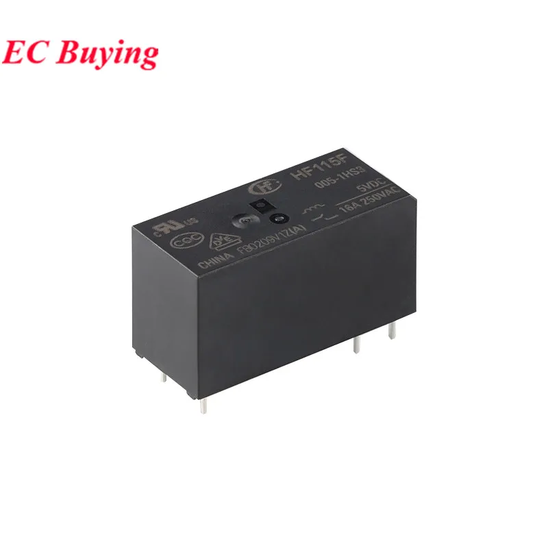 2PCS/1PC HF115F HF115F-005-1HS3 HF115F-012-1HS3 HF115F-024-1HS3 12VDC 24VDC DC 5V 12V 24V 16A 6Pin Power Relay Relais Foot 5.0mm