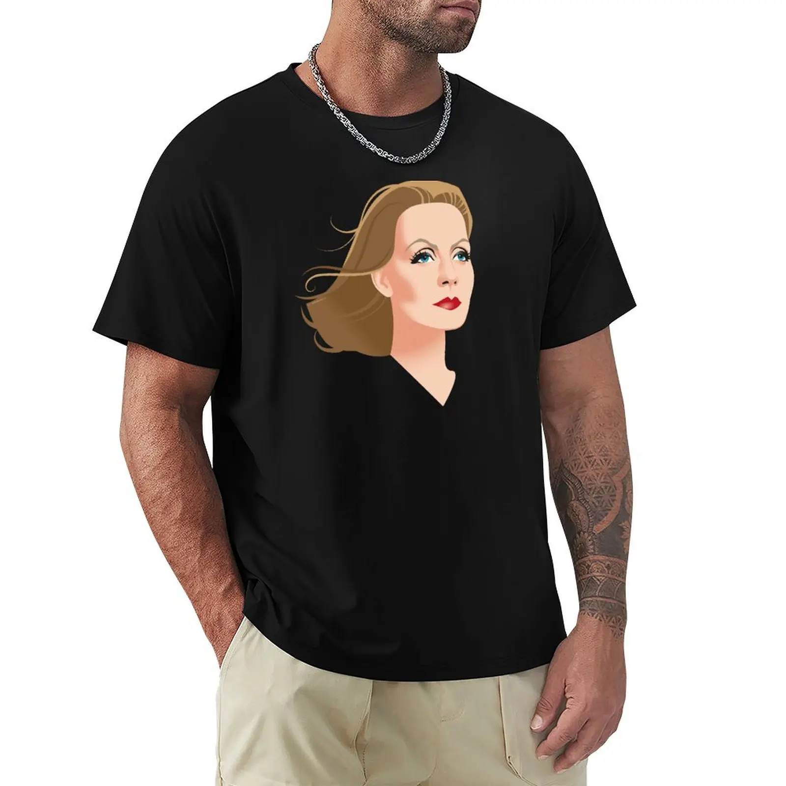 Camiseta Queen Garbo para uso diario, top básico de manga corta