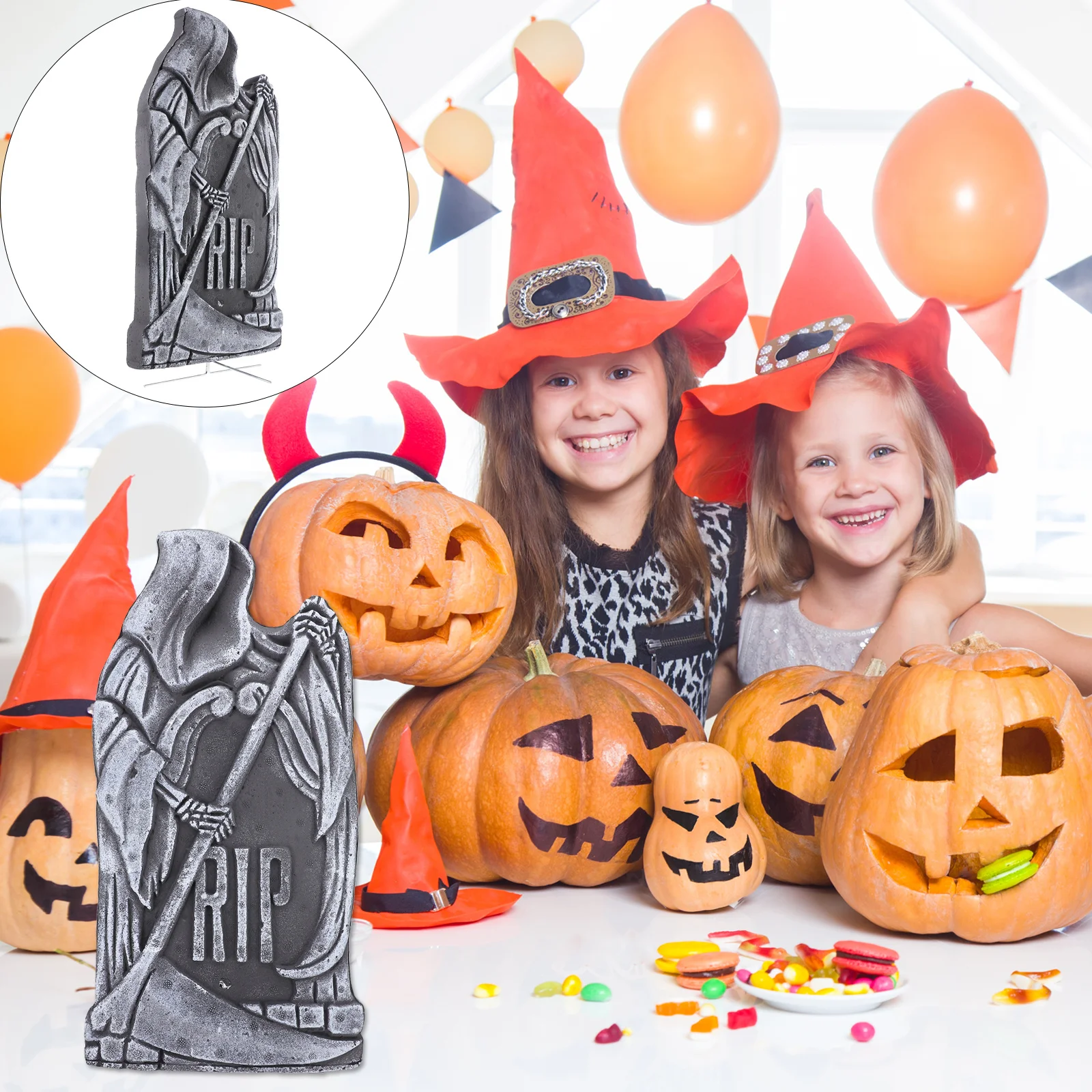 

1Pcs Foam Tombstone Halloween Decoration Accessories Exquisite Design Realistic Style Graveyard Props Indoor Outdoor Use