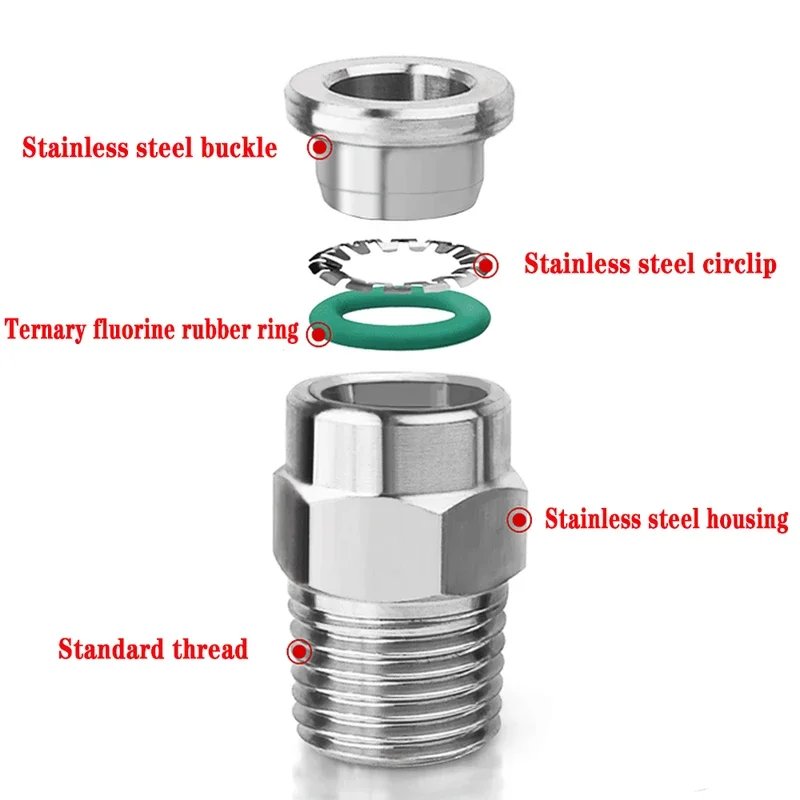 NPT Thread 304 Stainless Steel Pneumatic Quick Coupling for 1/4