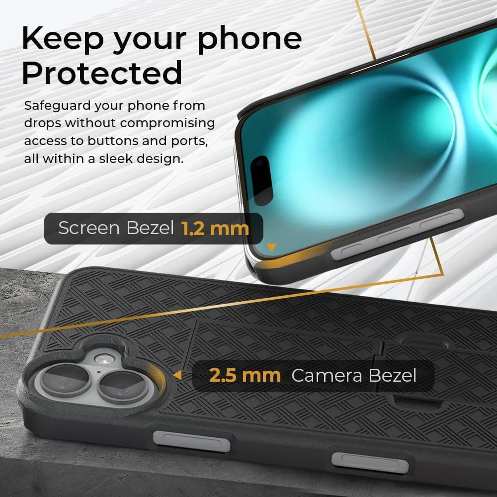 Robuste Combo Stoßfeste Armor-Gürtelclip-Holster-Hülle für iPhone 12 16 Pro Max 15 14 Plus 13 11 Cover mit Ständer und drehbarem Telefonhalter – Detail 4