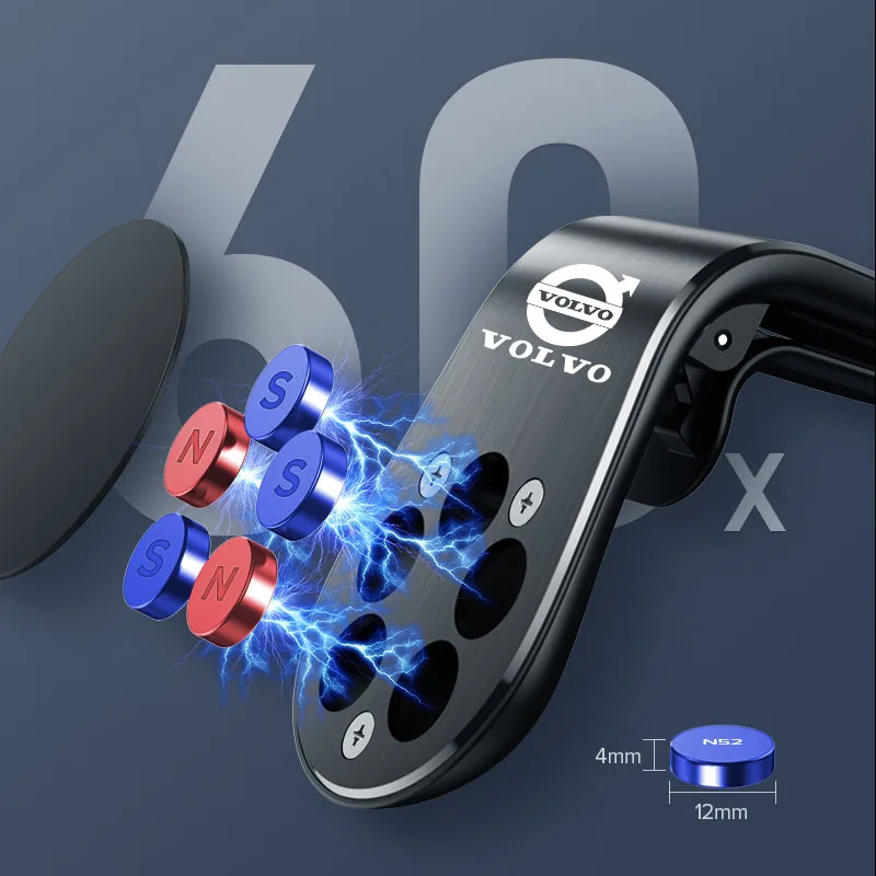 سيارة المحمول المعادن المغناطيسي حامل هاتف السيارة لفولفو XC90 V90 V60 XC60 V40 S80 S60 S90 C40 XC40 V70 XC70 C30 C70 EX90 Rdesign