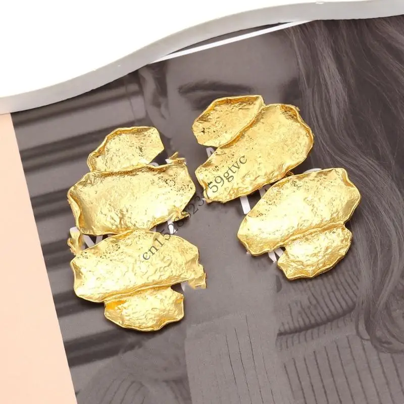 أقراط أوراق الذهب من D0UF للنساء أفكار هدايا أنيقة #4