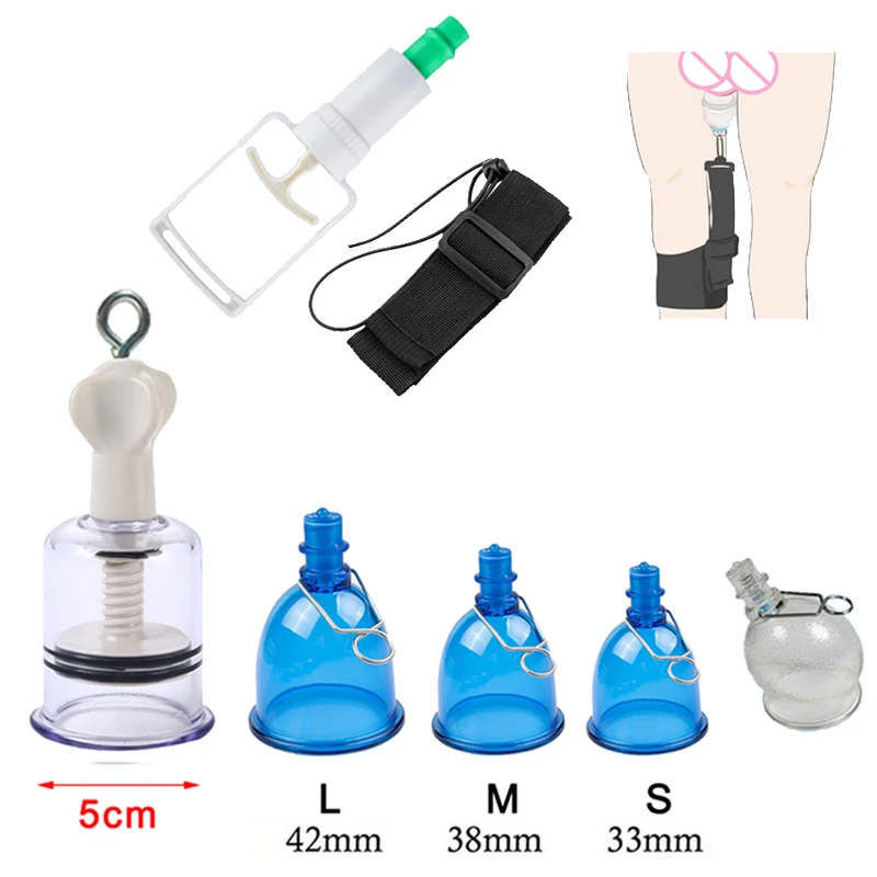 Penis Pump Extender Enlargement Male Masturbator Dick Stretcher Enhancer Leg Strap Vacuum Cup Hanger Set Adult Sex Toys for Men