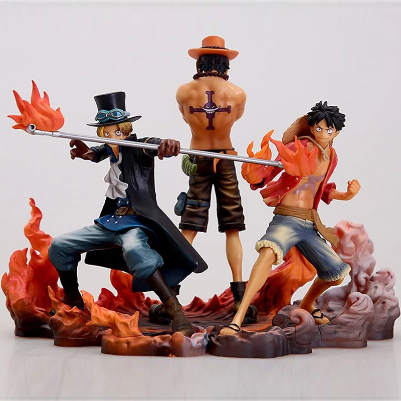 

3Pcs/Set Anime One Piece DXF Brotherhood II Monkey D Luffy Sabo Portgas D Ace PVC Collectible Desktop Decorative Model Gift Toys