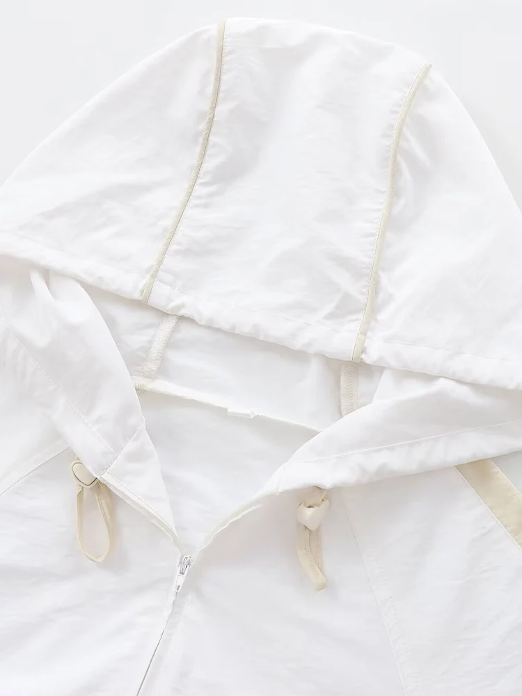 Veste courte à capuche en nylon avec fermeture éclair pour femme, style européen, nouvelle mode, tempérament polyvalent, style simple