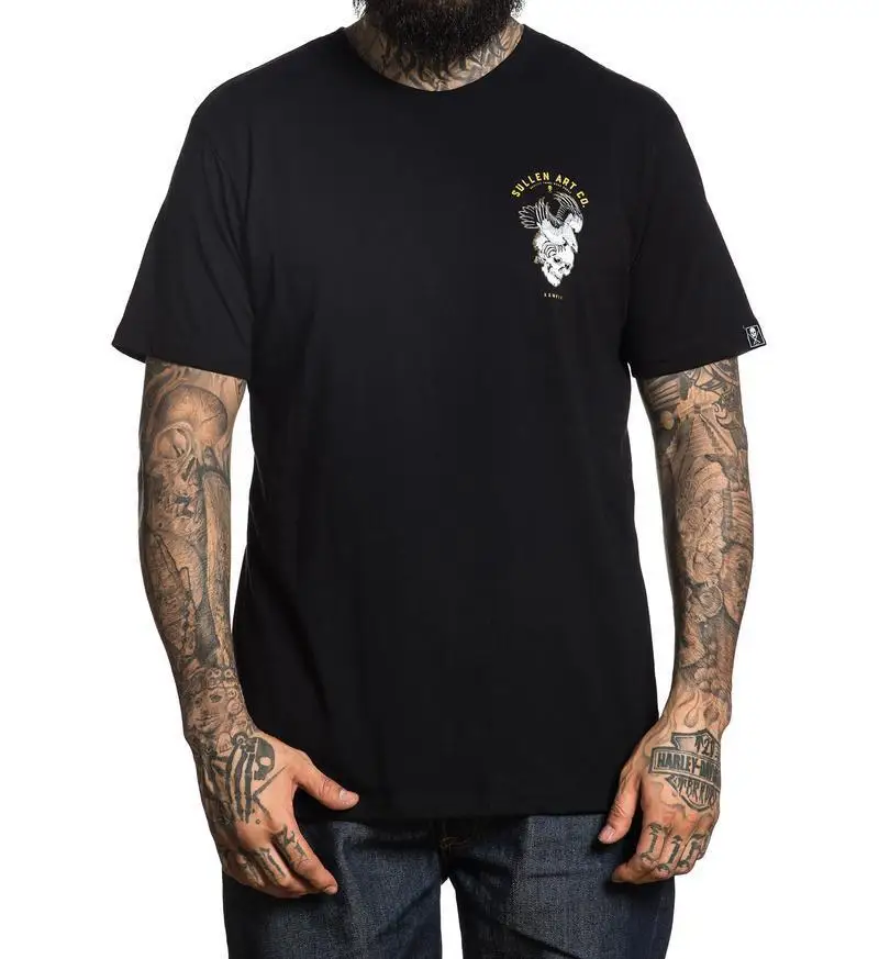 Sullen Clothing Blaq Eagle Life Long Skull Tattoo Adult Mens Tee Shirt SCM1693