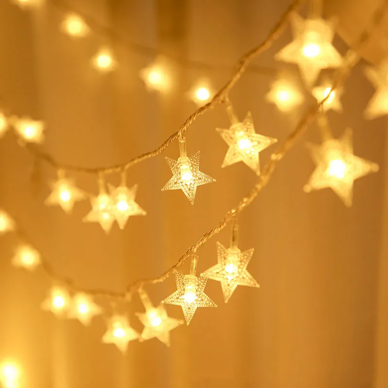 LED Star String Lights Christmas Garland Battery USB Powered Fairy Light For Party Home Garden Wedding Garland Xmas Tree Decor