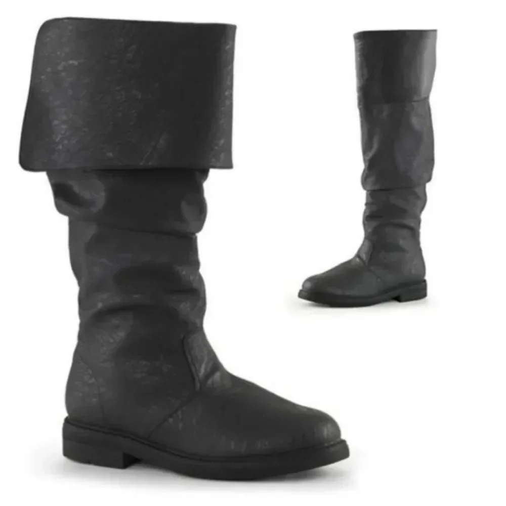 Medieval Men Knight Prince Cosplay Boots Retro Gothic Punk Warrior Boot Halloween Carnival Stage Party Props Elf Vintage Shoes 5