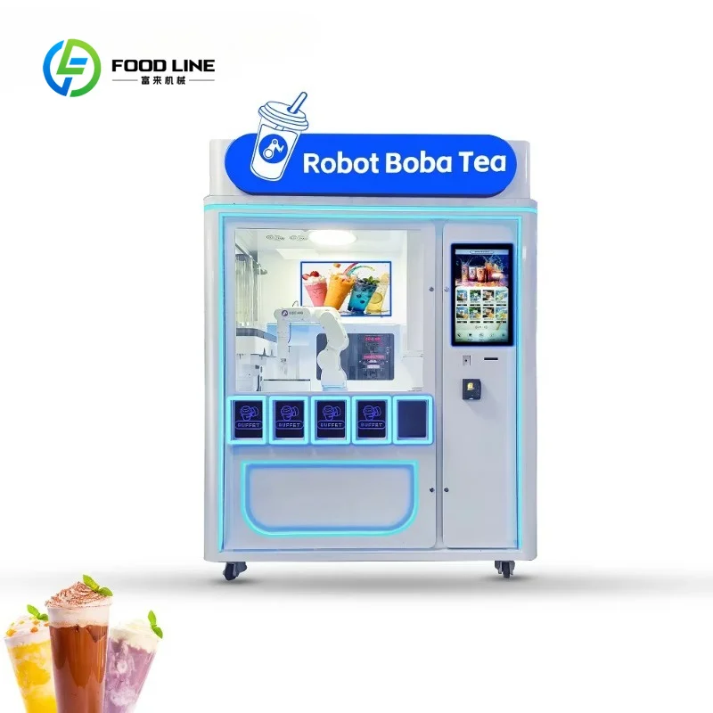 Customized AI New Generation Closed Bubble Tea Robot Unmanned Vending Machine Hot and Cold Drinks Milk Pearl Pure Tea