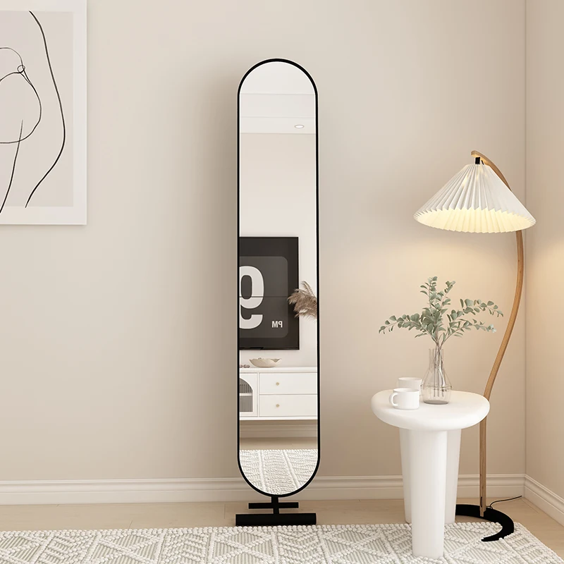 

Luxury and minimalist floor to ceiling mirror, cream style, ins modern household bedroom full body mirror, fitting mirror