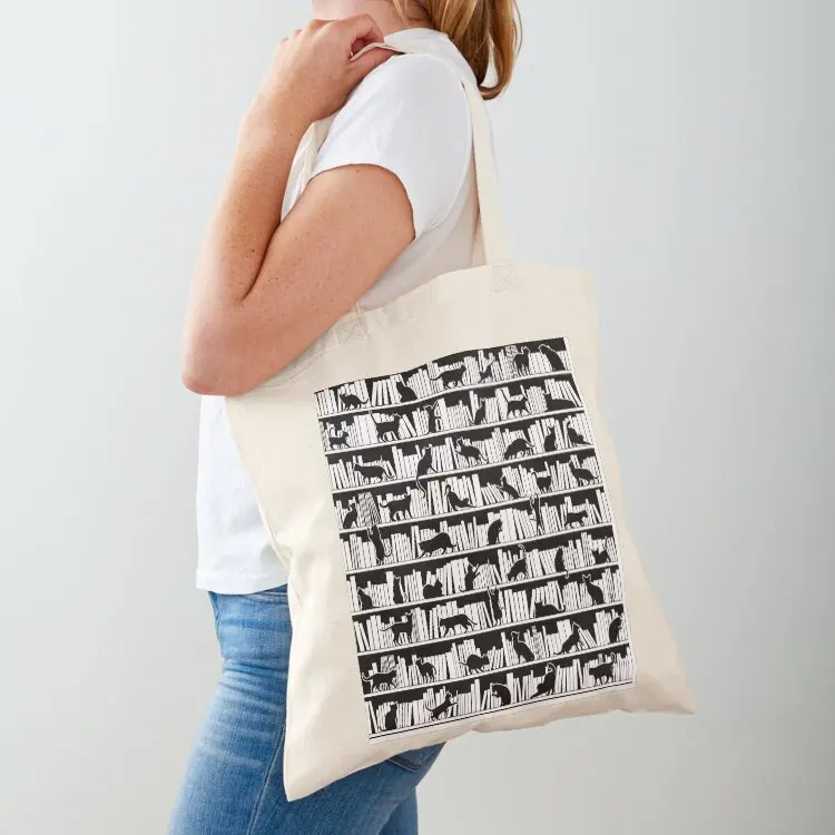 All I Need Is Books & Cats Bookish Book & Cat Lover Pattern Tote Bag tote bag custom tote bag women Shopper handbag