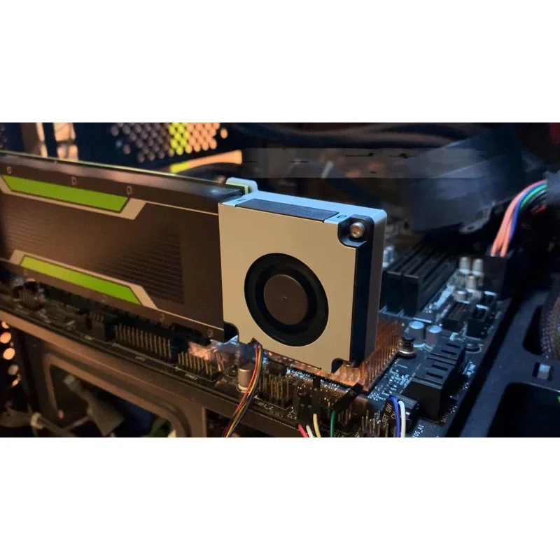 Active Turbo Cooling Fan for NVIDIA Tesla P4 M4 T4 A2 Graphics Card, Silent 4-Wire PWM