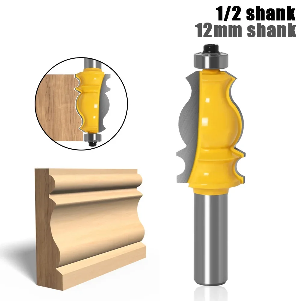 1PC 12.7 12  8mm Shank Casing & Base Molding Router Bit Set CNC Line knife Woodworking cutter Tenon Cutter for Woodworking Tools