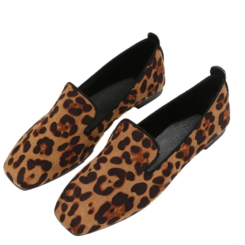 Loafers Voor Vrouwen 2024 Apring Casual Damesflats Mode Mode Luipaard Comfortabele Rit Enkele Schoenen Dames Maat 43