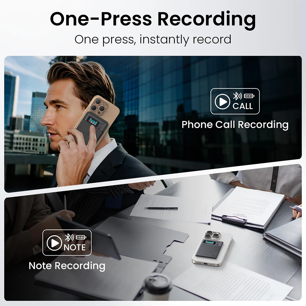 مسجل صوت AI NEWYES Ailog Smart Digital Audio Recorder App Control Transcribe & Summarize ترجمة أكثر من لغة