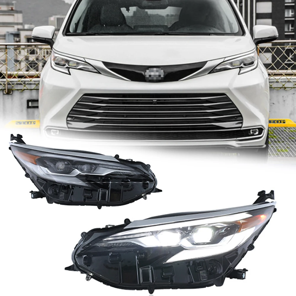 

Светодиодные фары для TOYOTA SIENNA 21-23, высокий стиль, полностью светодиодные DRL, автомобильные фары в сборе, аксессуары для сигнала, модифицированная лампа