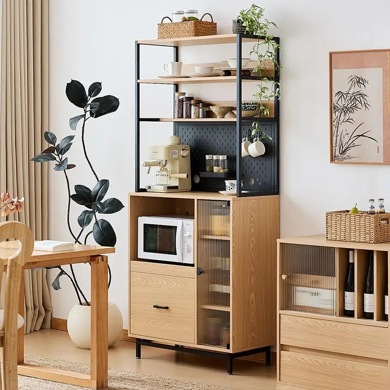 Sanyoumu dining side cabinet small apartment hole board wall locker household living room Japanese tea storage high cabinet