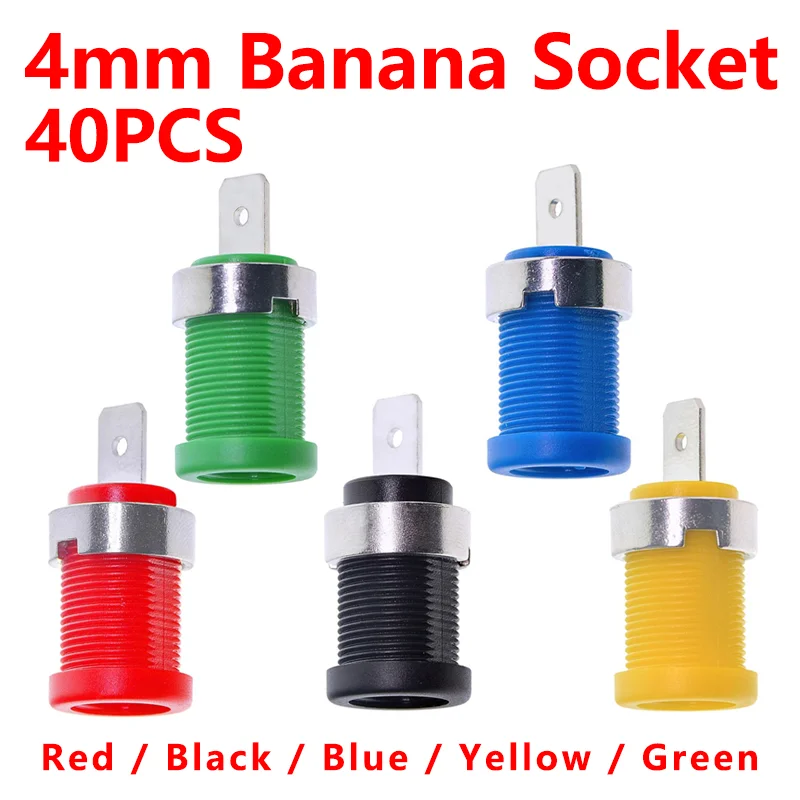 

40Pcs/Set 4mm Banana Jack Socket 32A Insulation Panel Socket Terminal 12mm Open Hole Connector